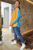 Made in Italy Juno Two Tone Knit Dijon & Azure