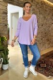 Made in Italy Juno Two Tone Knit Lilac & Aubergine