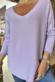 Made in Italy Juno Two Tone Knit Lilac & Aubergine