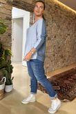 Made in Italy Juno Two Tone Knit Powder & Denim
