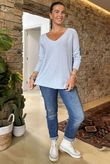 Made in Italy Juno Two Tone Knit Powder & Denim