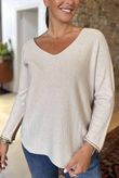 Made in Italy Juno Two Tone Knit Stone & Camel