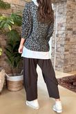 Made in Italy Knox Leopard Fine Knit & Vest Top Khaki