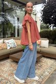 Made in Italy Lana Peasant Blouse Tuscan Terracotta 