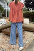 Made in Italy Lana Peasant Blouse Tuscan Terracotta 