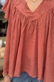 Made in Italy Lana Peasant Blouse Tuscan Terracotta 