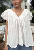 Made in Italy Lana Peasant Blouse Vintage Cream
