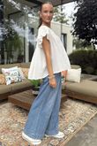 Made in Italy Lana Peasant Blouse Vintage Cream