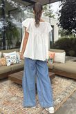Made in Italy Lana Peasant Blouse Vintage Cream
