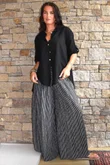  Marina Chalk Stripe Palazzo Pant Black 