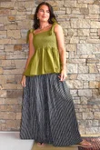  Marina Chalk Stripe Palazzo Pant Black 
