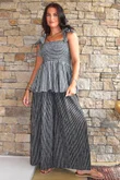  Marina Chalk Stripe Palazzo Pant Black 