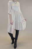 Made in Italy Molten Asymmetric Smock Dress Champagne 