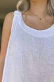 Made in Italy Noa Linen Blend Cocoon Dress White