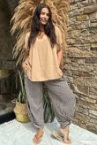 Made in Italy Noa Linen Blend Pop Over Smock Caramel /9 =