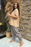 Made in Italy Noa Linen Blend Pop Over Smock Caramel /9 =