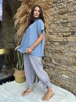 Made in Italy Noa Linen Blend Pop Over Smock Denim /19 =