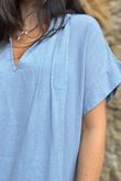 Made in Italy Noa Linen Blend Pop Over Smock Denim /19 =