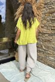 Made in Italy Noa Linen Blend Pop Over Smock Lime /14 =