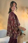 Made in Italy Noctura Pure Cotton Peasant Blouse Beetroot