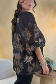 Made in Italy Noctura Pure Cotton Peasant Blouse Black /17 =