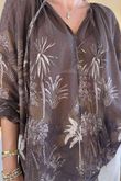 Made in Italy Noctura Pure Cotton Peasant Blouse Chocolate /16 =