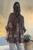Made in Italy Noctura Pure Cotton Peasant Blouse Chocolate /16 =