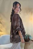 Made in Italy Noctura Pure Cotton Peasant Blouse Chocolate /16 =