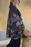 Made in Italy Noctura Pure Cotton Peasant Blouse Navy /16 =