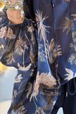 Made in Italy Noctura Pure Cotton Peasant Blouse Navy /16 =