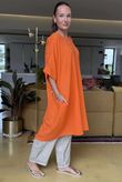 Made in Italy Noor Linen Blend Pocketed Dress Aperol
