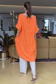 Made in Italy Noor Linen Blend Pocketed Dress Aperol