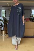 Made in Italy Noor Linen Blend Pocketed Dress Charcoal