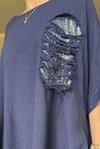 Made in Italy Noor Linen Blend Pocketed Dress Navy