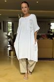 Made in Italy Noor Linen Blend Pocketed Dress White