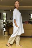Made in Italy Noor Linen Blend Pocketed Dress White