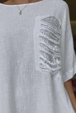 Made in Italy Noor Linen Blend Pocketed Dress White