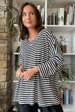  Perfect Breton V Long Sleeve Top Black /25
