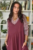 Perfect Breton V Long Sleeve Top Burgundy 