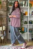 Perfect Breton V Long Sleeve Top Burgundy 