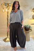 Made in Italy Perfect Breton V Long Sleeve Top Dark Brown