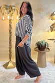Made in Italy Perfect Breton V Long Sleeve Top Dark Brown