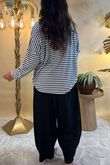 Made in Italy Perfect Breton V Long Sleeve Top Dark Grey