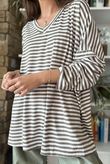  Perfect Breton V Long Sleeve Top Khaki /15