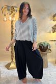 Made in Italy Perfect Breton V Long Sleeve Top Khaki