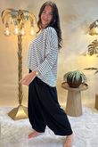 Made in Italy Perfect Breton V Long Sleeve Top Khaki