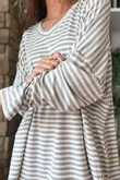  Perfect Breton V Long Sleeve Top Light Grey /10
