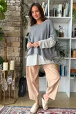  Perfect Breton V Long Sleeve Top Light Grey /10