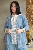  Perfect Breton V Long Sleeve Top Light Grey 