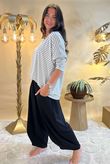 Made in Italy Perfect Breton V Long Sleeve Top Light Grey